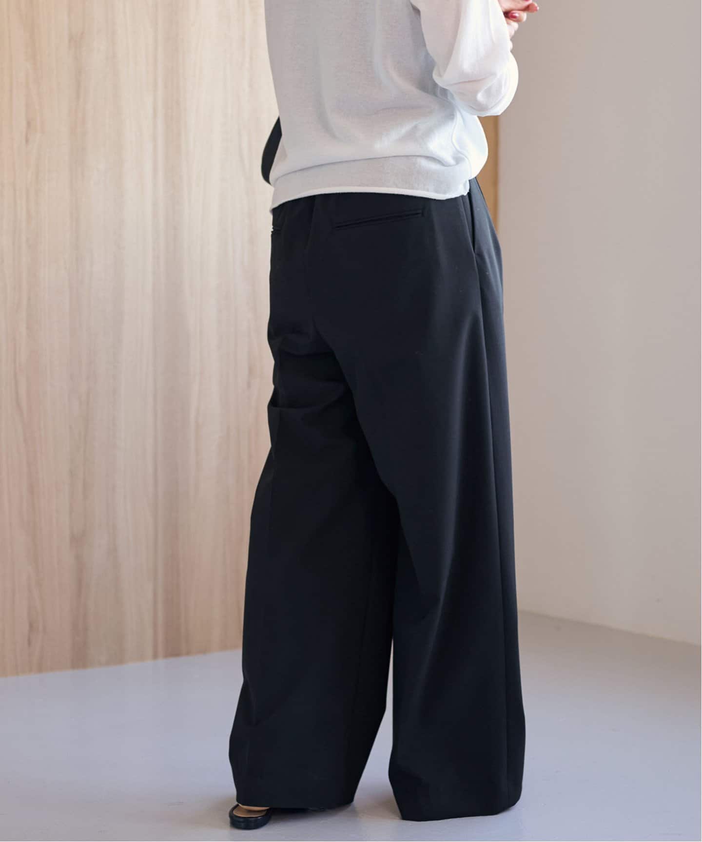 ≪追加≫ウォッシャブルTWタックワイドパンツ2（スラックス