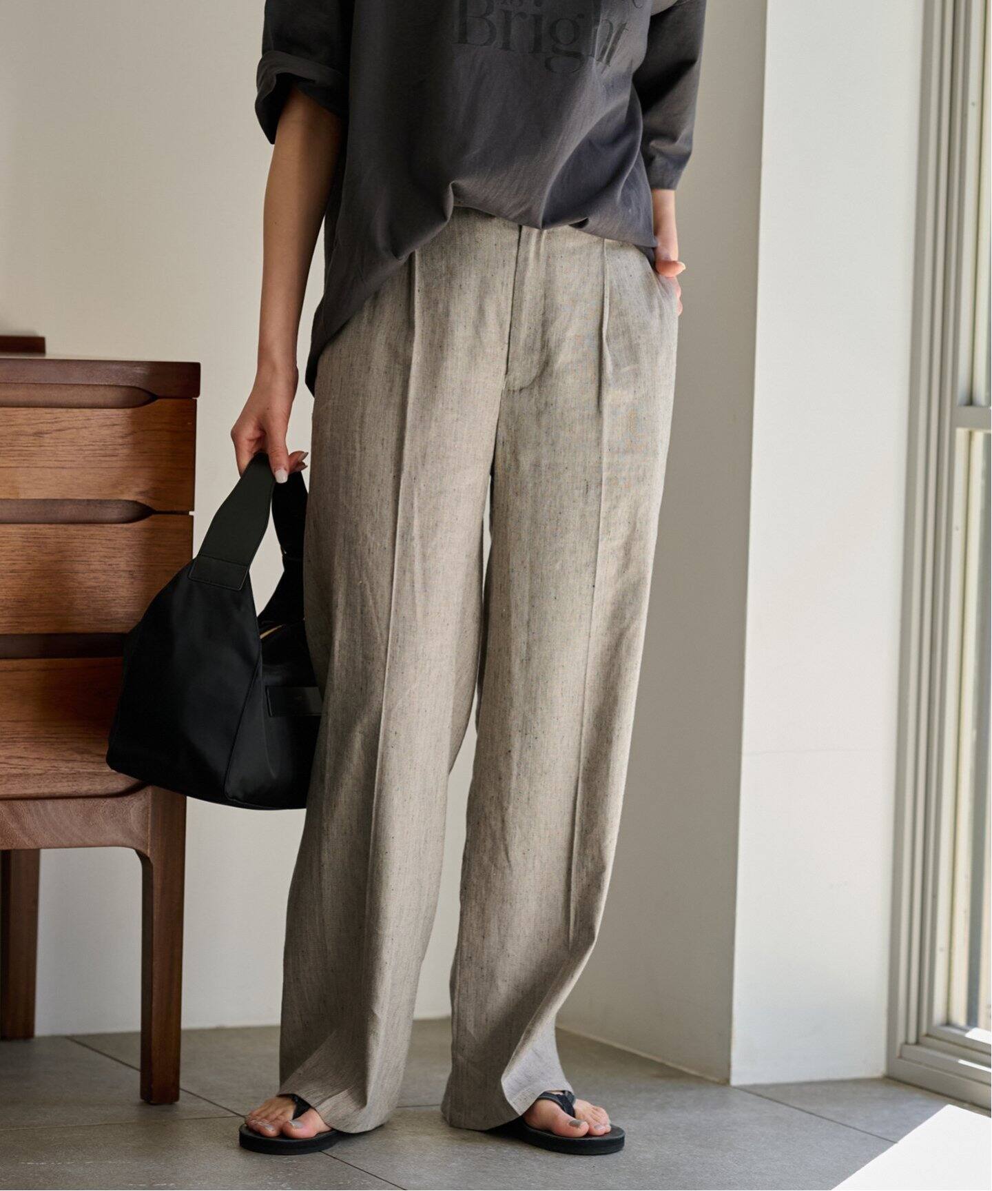 ≪追加≫リネンレーヨンMIXストレートパンツ（その他パンツ  