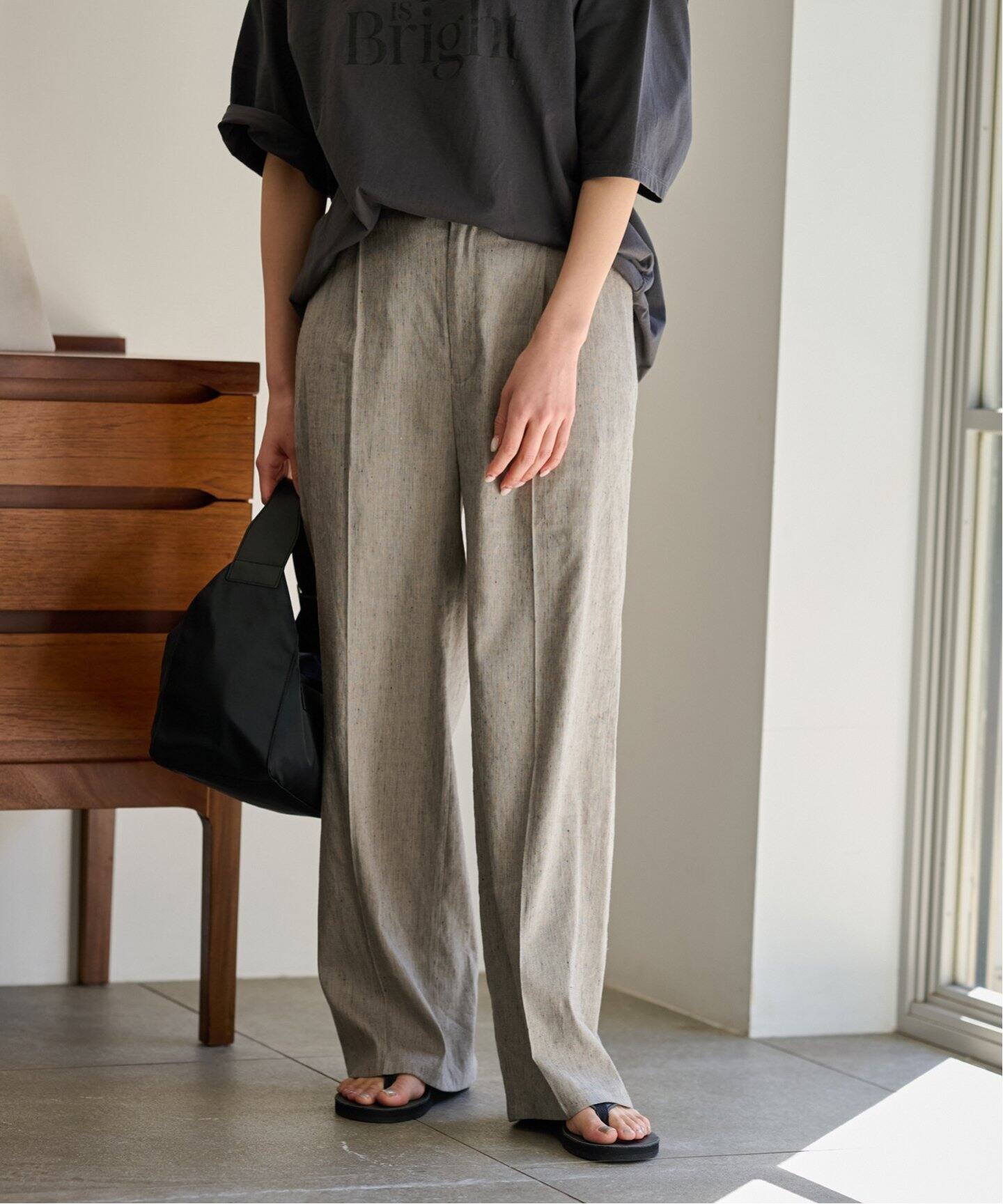 ≪追加≫リネンレーヨンMIXストレートパンツ（その他パンツ  