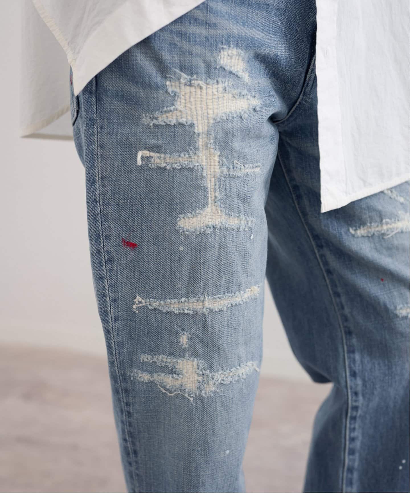 FRAMeWORK ダメージリペアデニムスリムパンツ ダメージリペアデニムスリムパンツ（デニムパンツ・ジーンズ