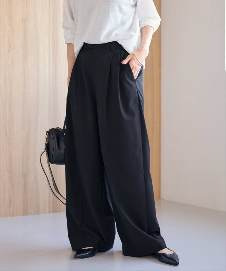 ≪追加≫ウォッシャブルTWタックワイドパンツ（スラックス  