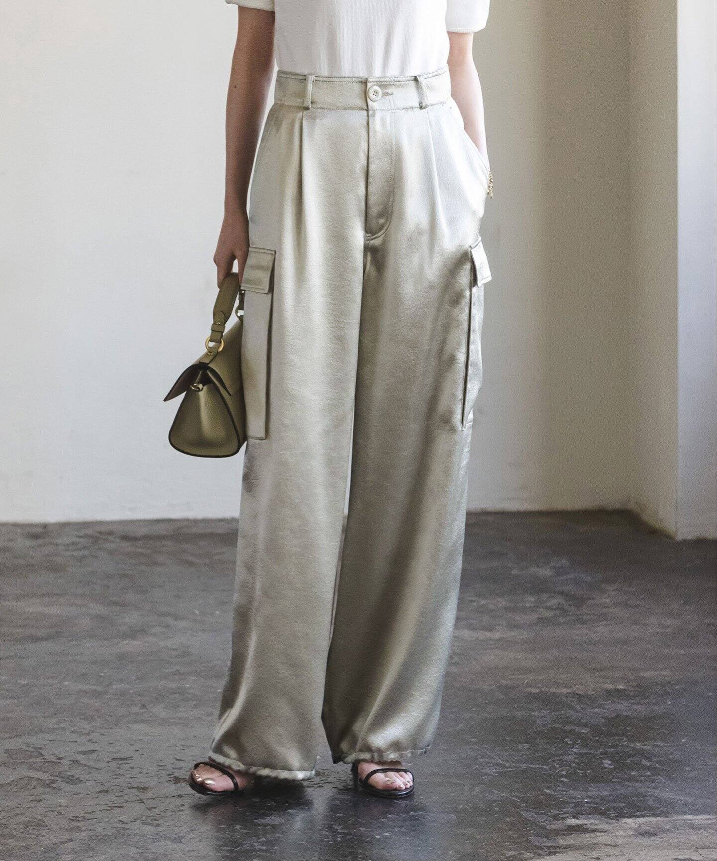 クレーターサテンカーゴパンツ（スラックス）｜NOBLE（ノーブル）の  