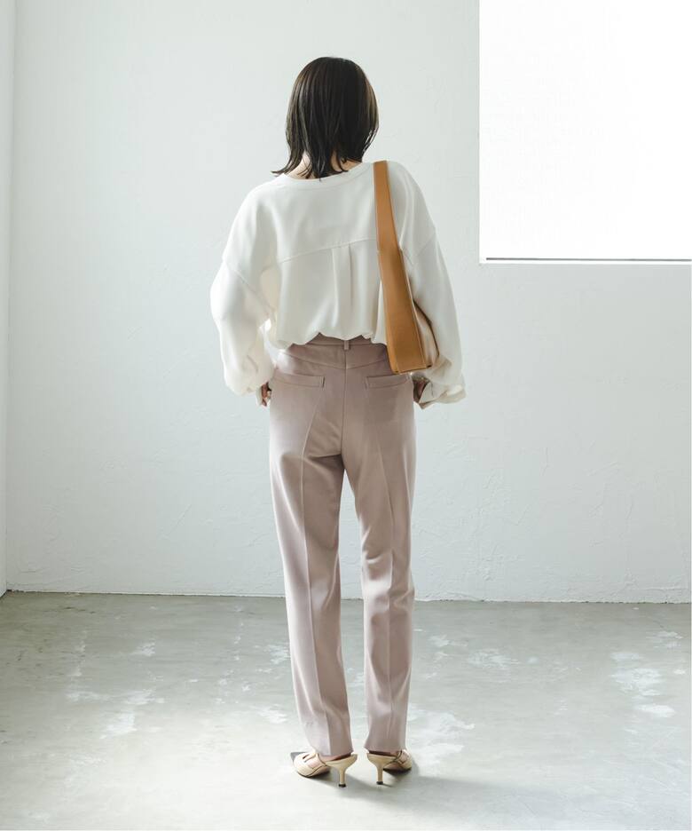 追加》キャロットシルエットステップヘムパンツ（スラックス  