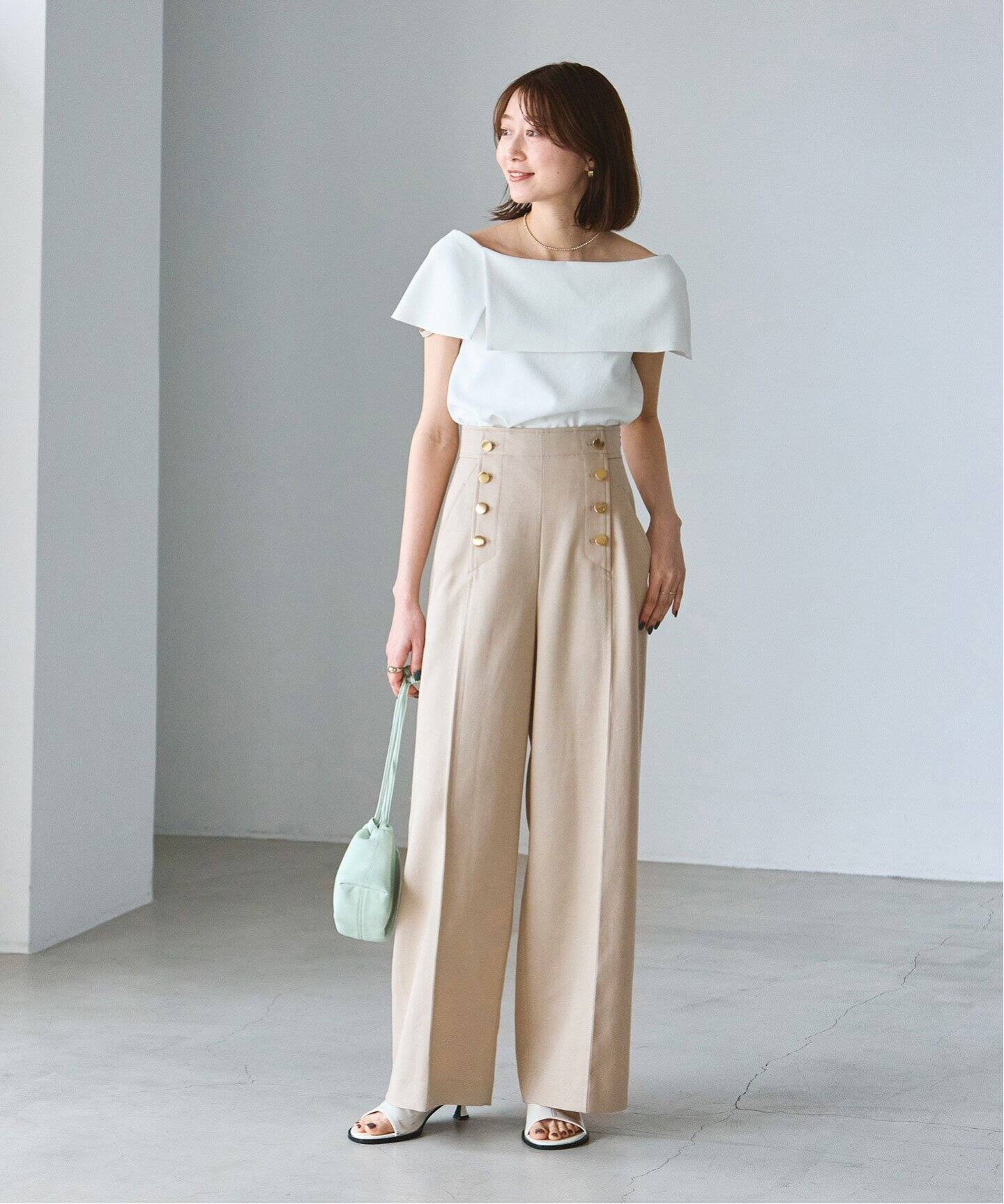 追加》マリンディテールワイドパンツ（スラックス）｜NOBLE（ノーブル  