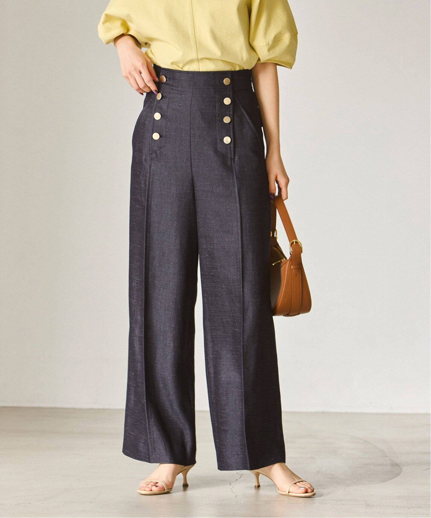 追加》マリンディテールワイドパンツ（スラックス）｜NOBLE（ノーブル  