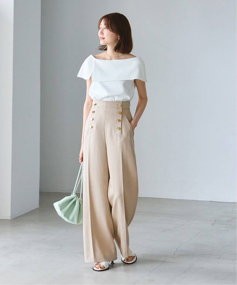 追加》マリンディテールワイドパンツ（スラックス）｜NOBLE（ノーブル  