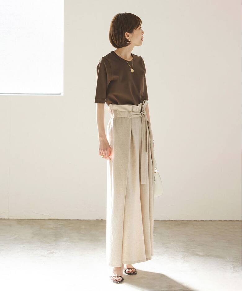 ペーパーバッグタックワイドパンツ（スラックス）｜NOBLE（ノーブル 