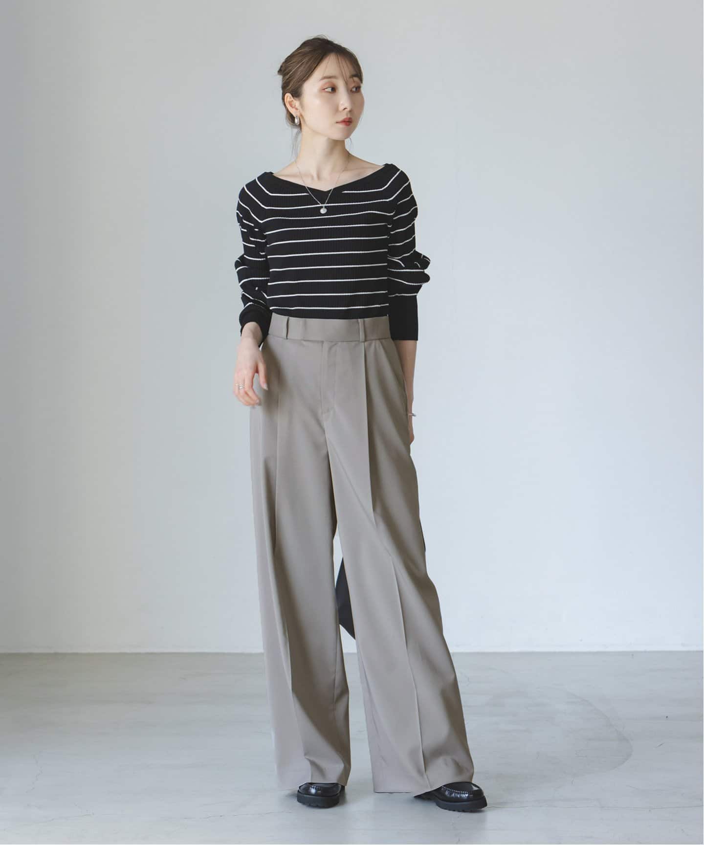 追加》エステルツイルストレッチスラックスパンツ（スラックス