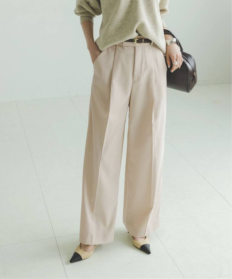 追加》エステルツイルストレッチスラックスパンツ4（スラックス 