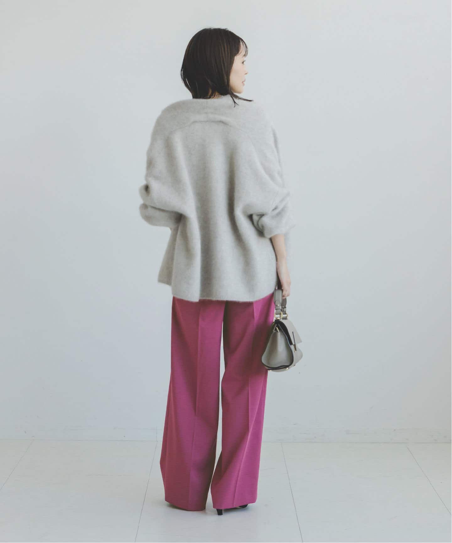 NOBLE ノーブル Ry/Liストレッチパンツ ピンク 麻素材｜カジュアルパンツ 