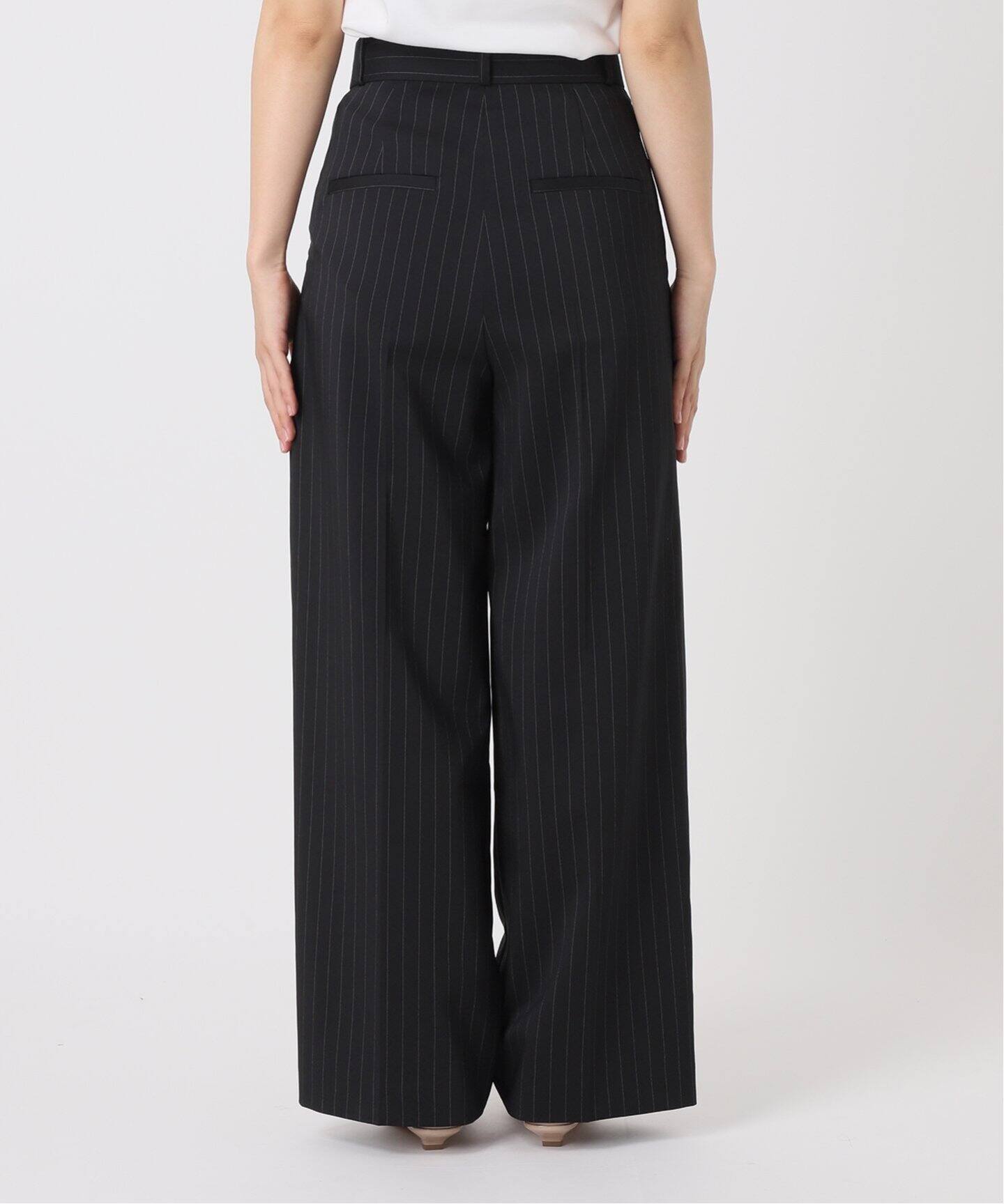 BELINDA ストレッチスラックスパンツ ストライプ柄 BELINDA STRETCH SLACKS PANTS | BELINDA OFFICIAL