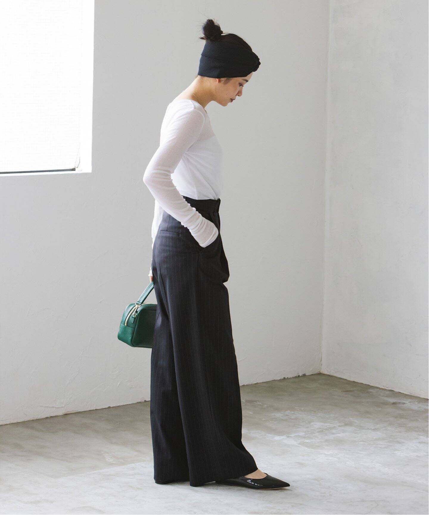 ストライプツイルストレッチスラックスパンツ（スラックス）｜NOBLE  