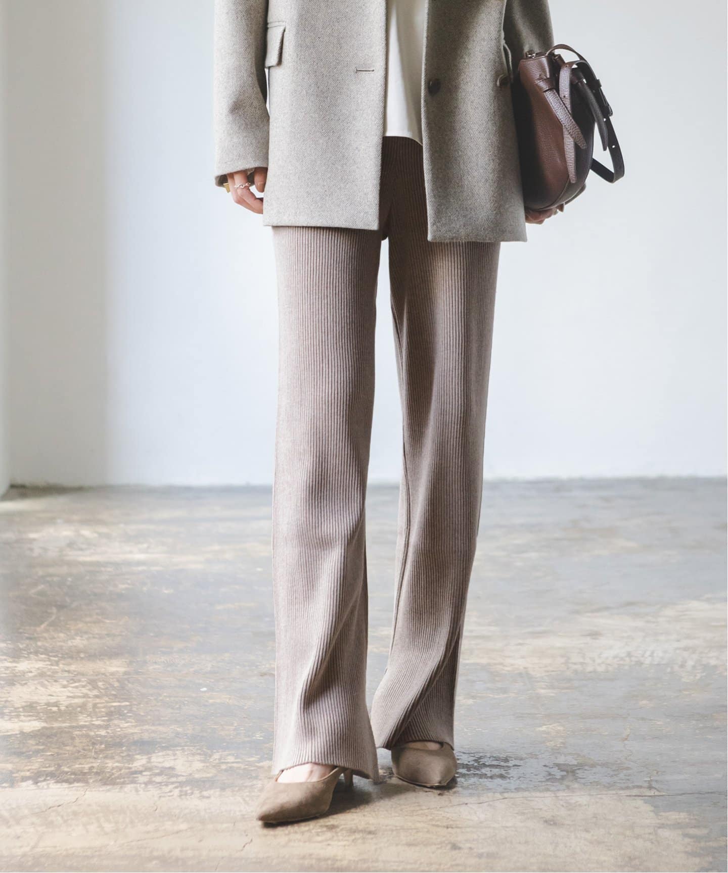 Vis/Pe リブニットパンツ（スラックス）｜NOBLE（ノーブル）の通販