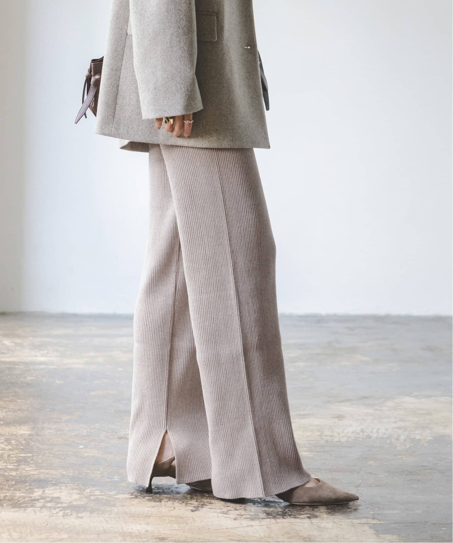 Vis/Pe リブニットパンツ（スラックス）｜NOBLE（ノーブル）の通販