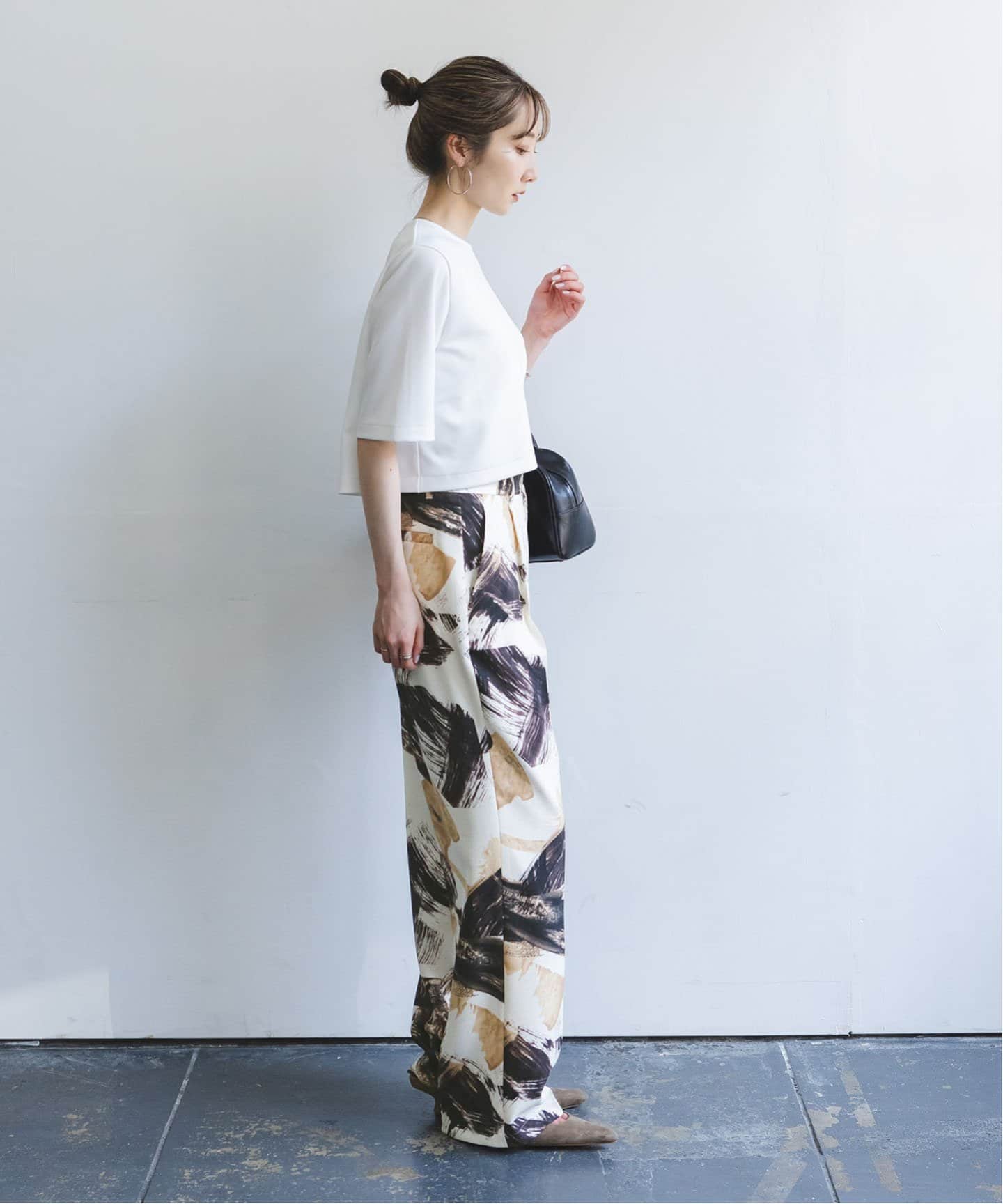 Noble プリントパンツ ノーブル NOBLE 【洗える】フォトフラワープリントパンツ