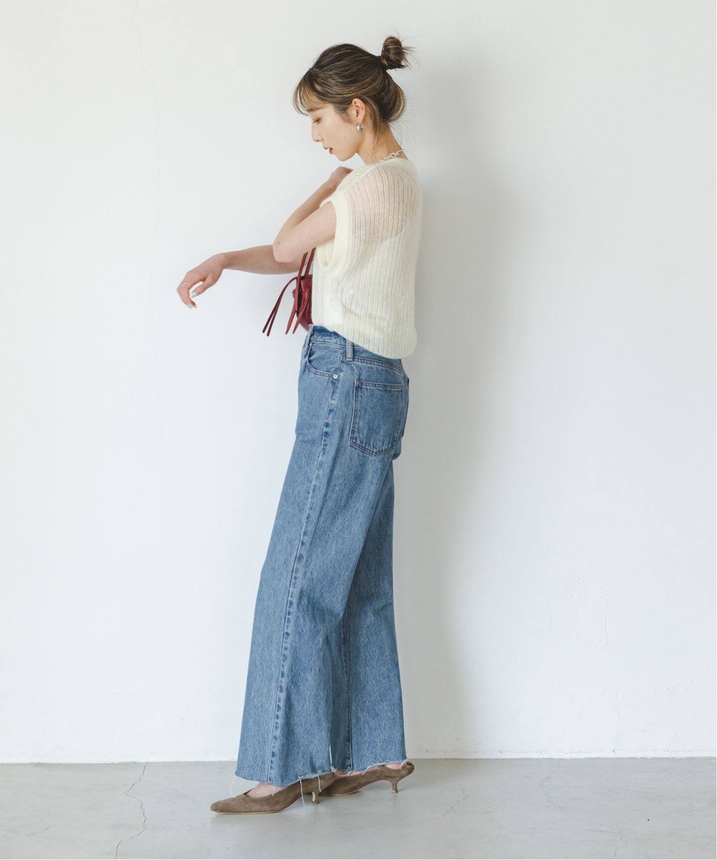 NEED BY heritage/ニードバイヘリテージ AMY(ブルー)（デニムパンツ 