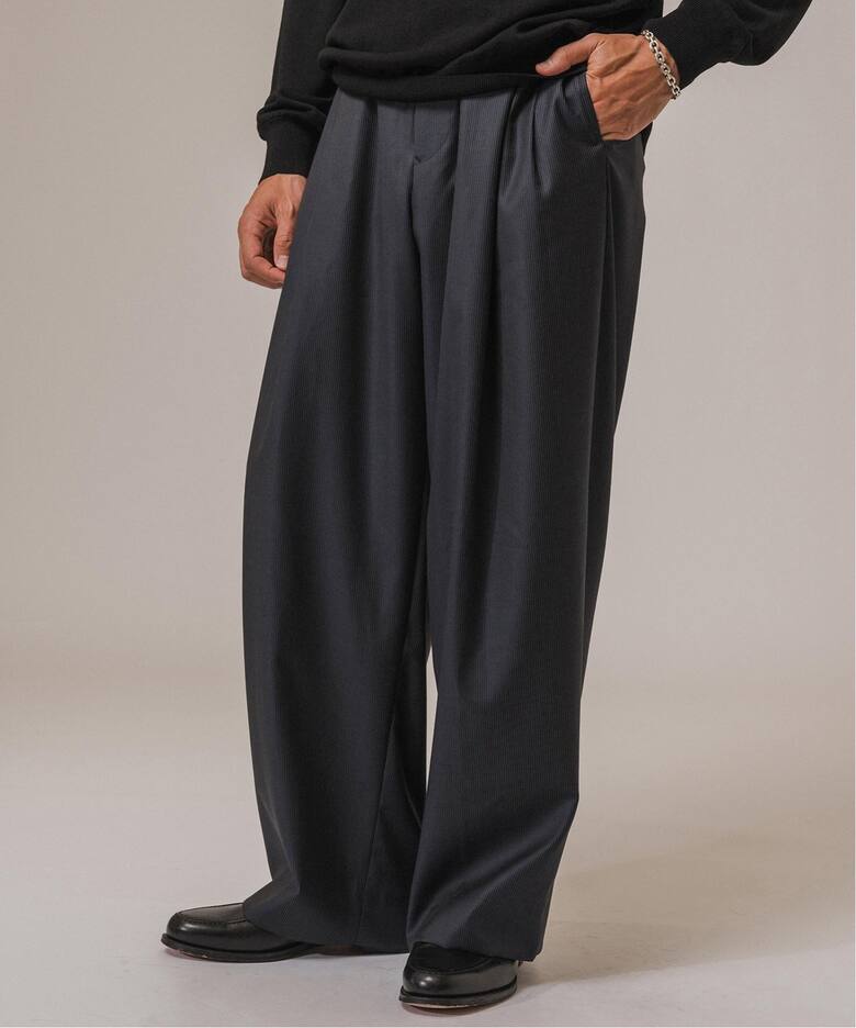 LA BOUCLE(ラブークル) Loro Piana Fabric ワイドパンツ（スラックス 