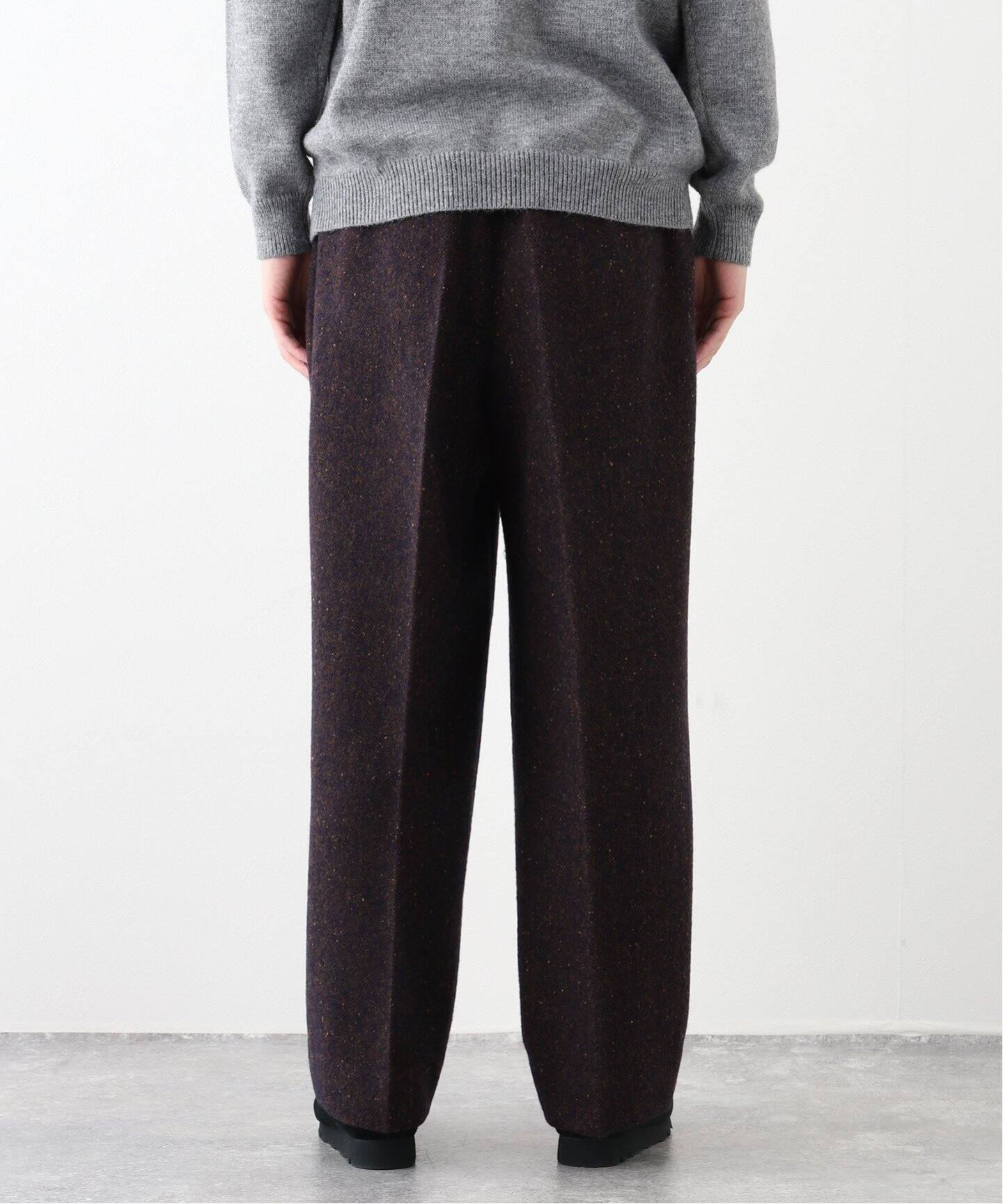 LA BOUCLE (ラブークル) HERRINGBONE WIDE パンツ（スラックス