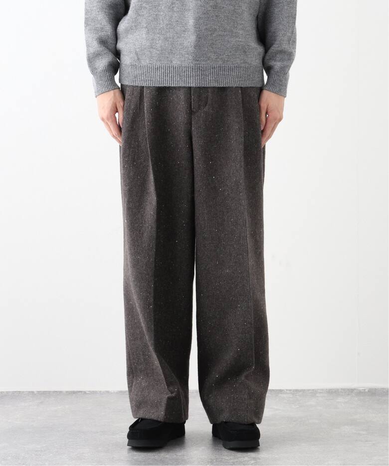 LA BOUCLE (ラブークル) HERRINGBONE WIDE パンツ（スラックス 
