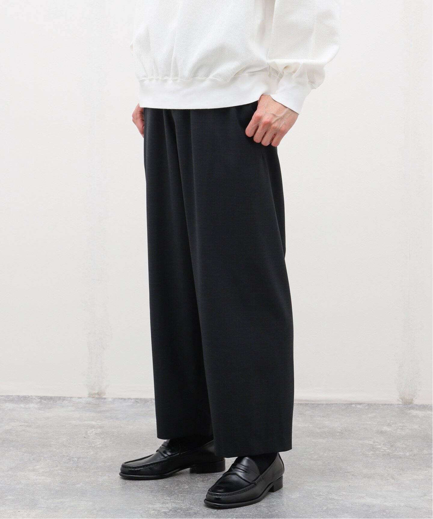blurhms / ブラームス】Wool Voile Side Seamless Slacks（スラックス 