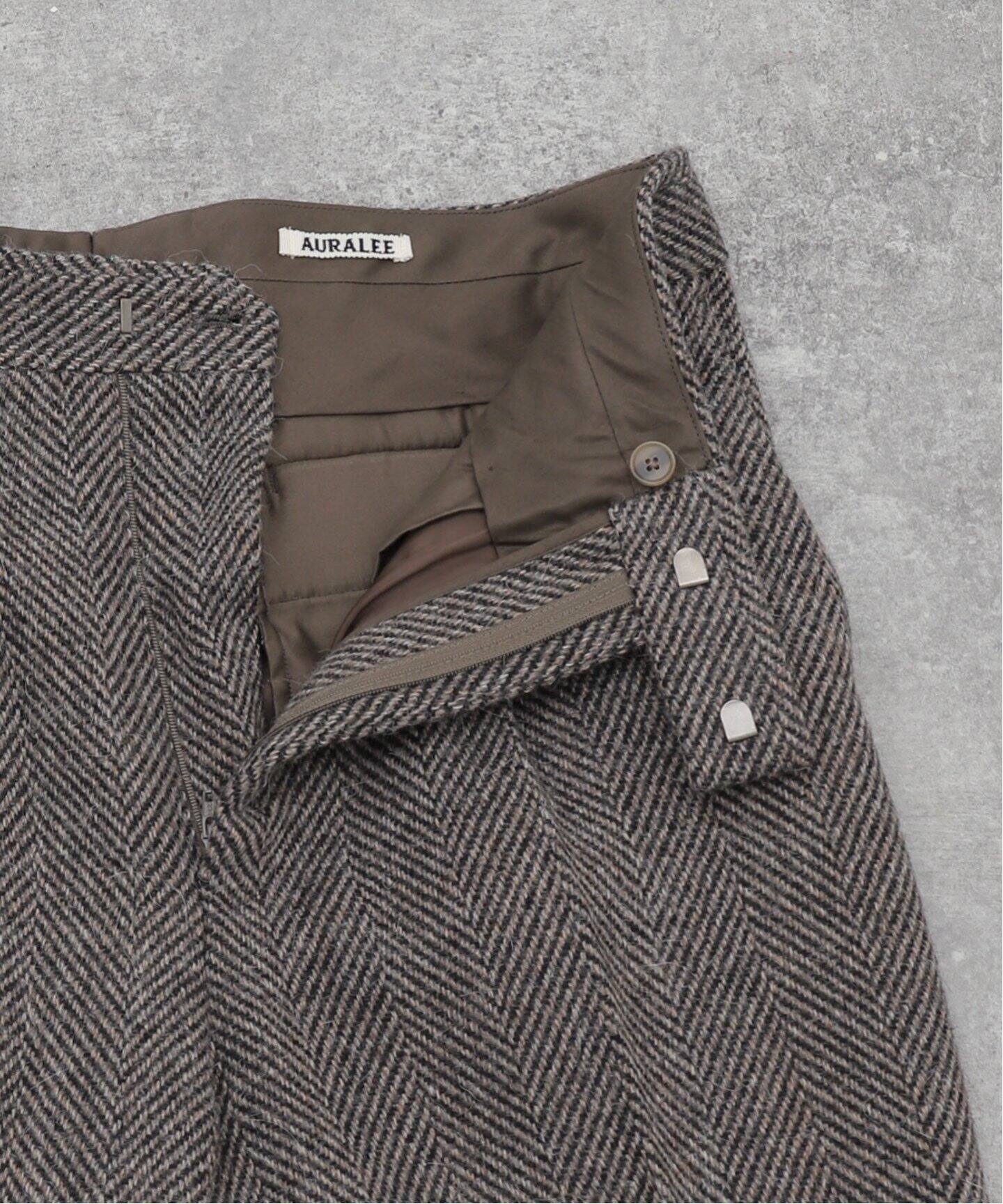 AURALEE (オーラリー) LAMA SHETLAND WOOL TWEED スラックス 