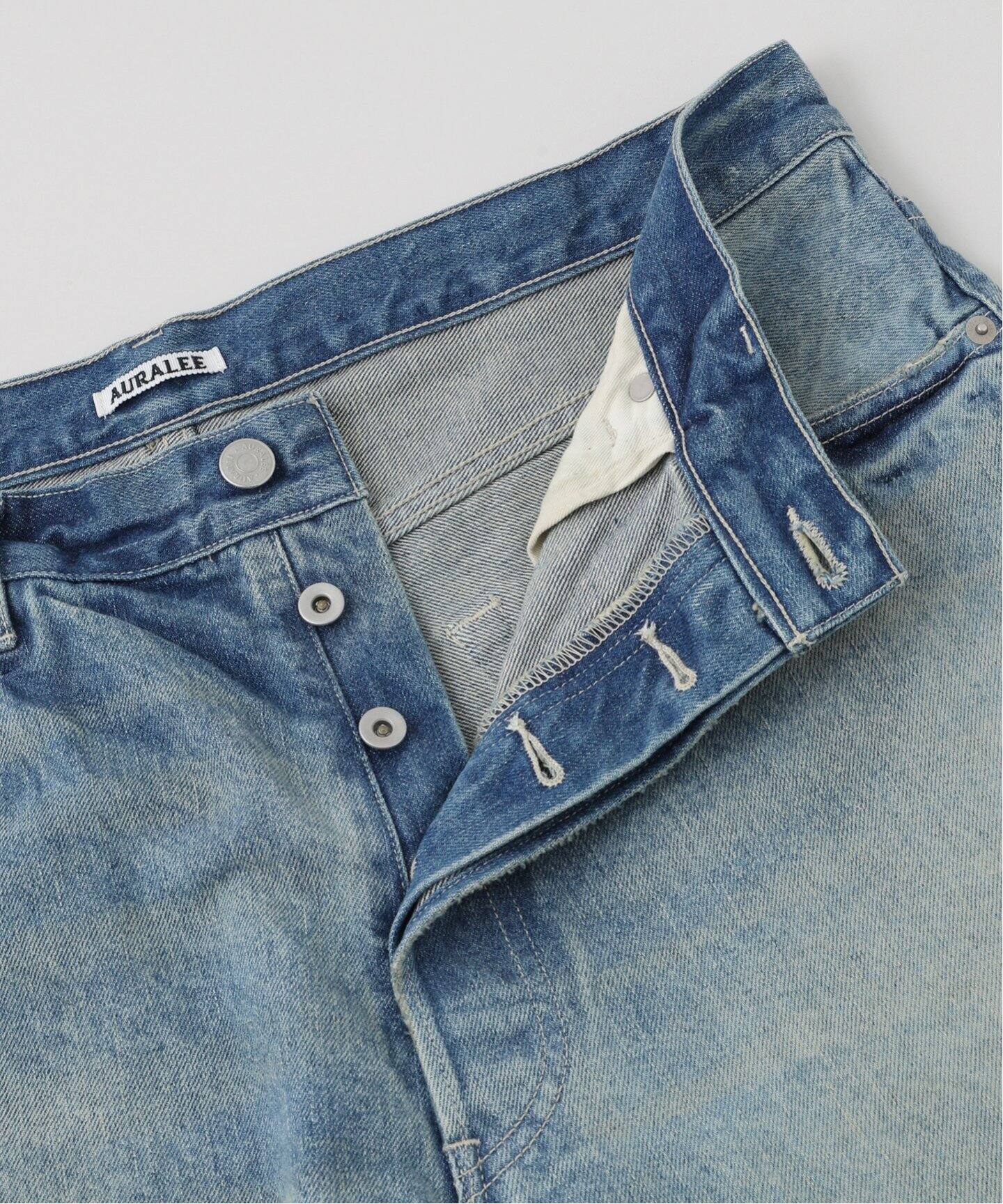 AURALEE SELVEDGE FADED HEAVY DENIM WIDE PANTS A24AP02DH（デニム 