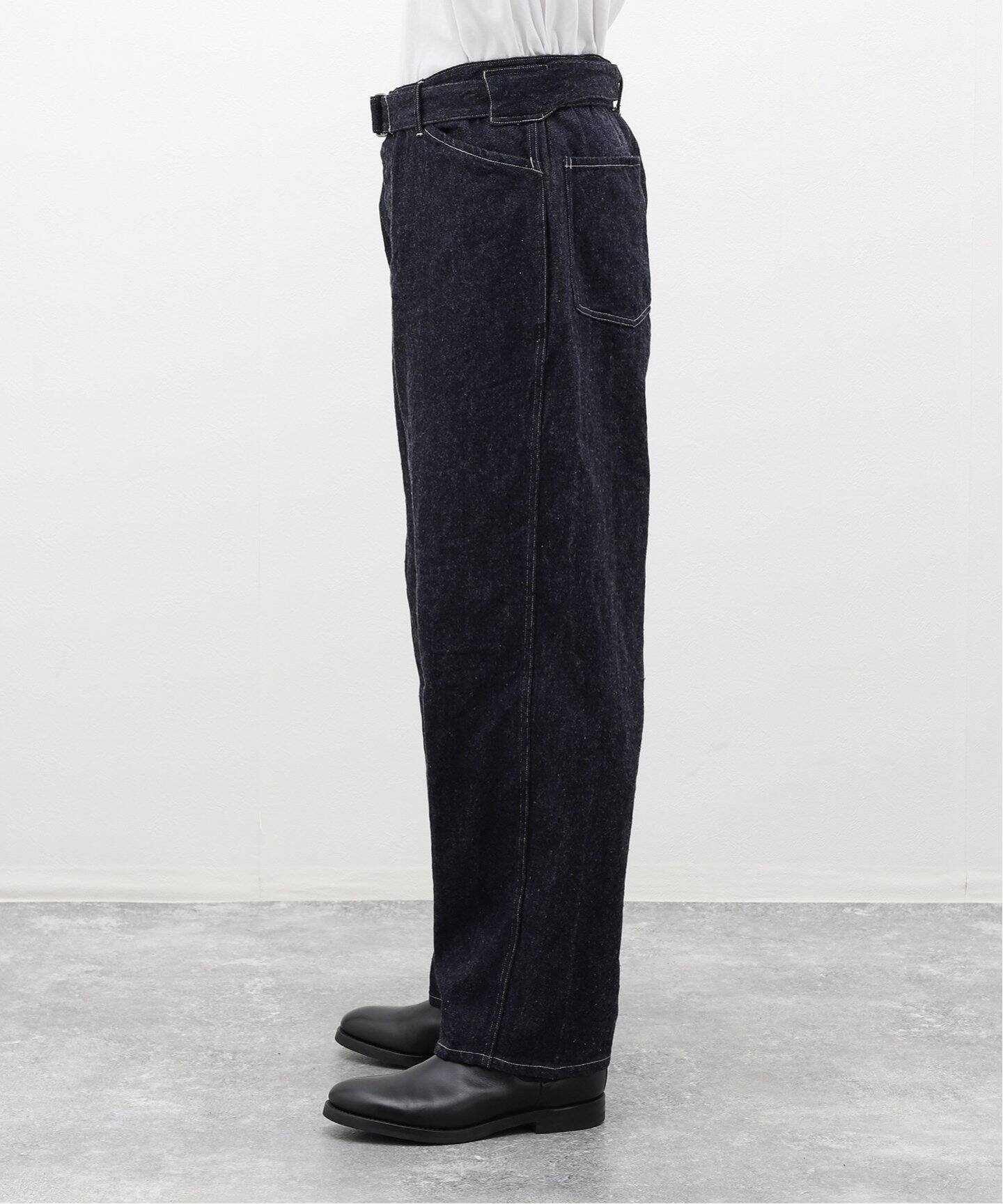 COMOLI(コモリ) デニムベルテッドパンツ A03-03001（スラックス 