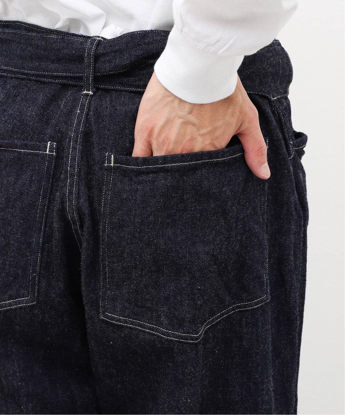 COMOLI(コモリ) デニムベルテッドパンツ A03-03001（スラックス 