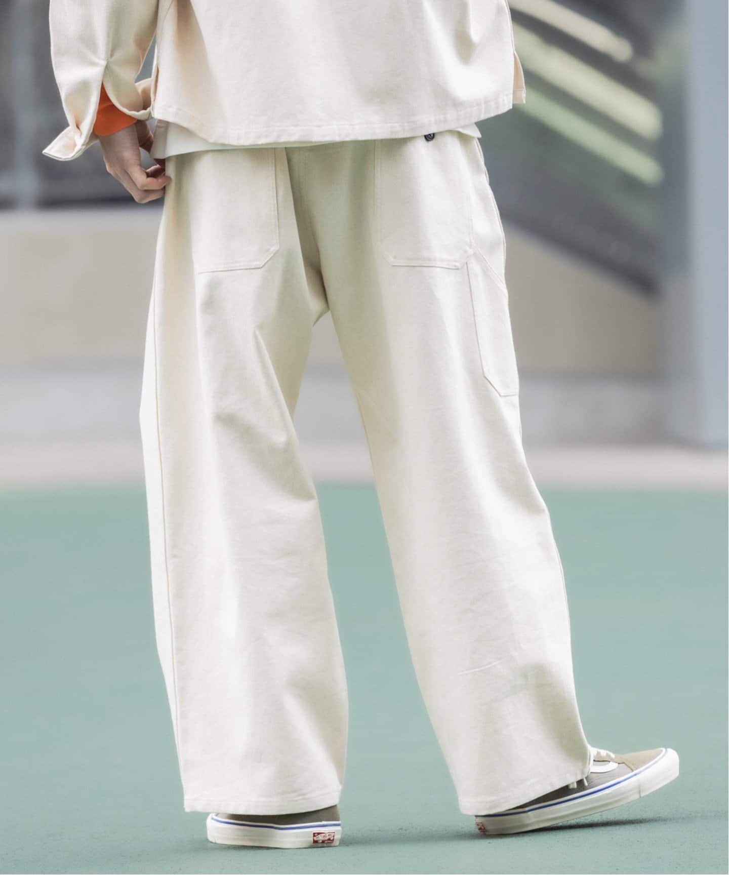 フレンチワーク” ワイドデニムパンツ セットアップ着用可