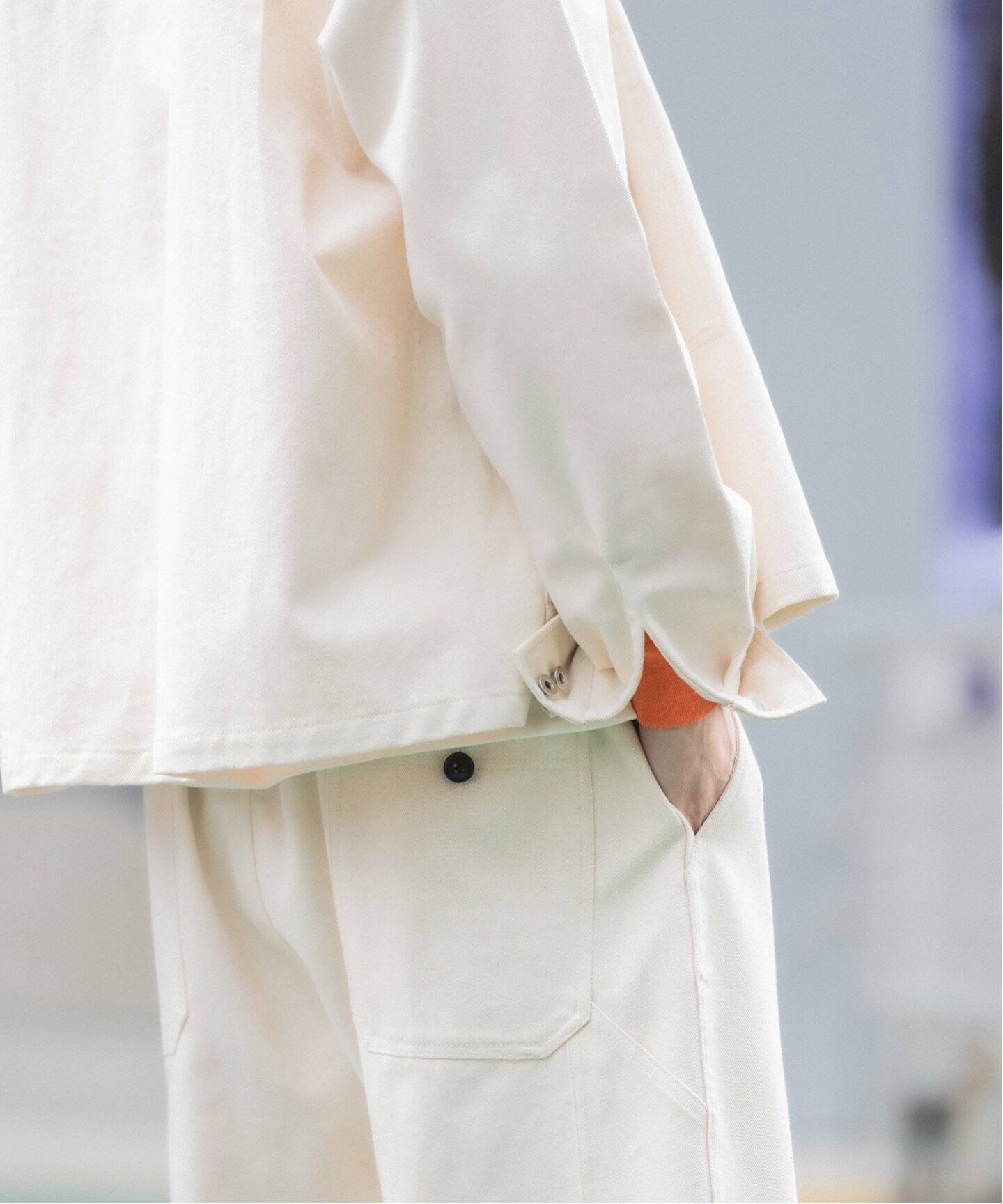 フレンチワーク” ワイドデニムパンツ セットアップ着用可