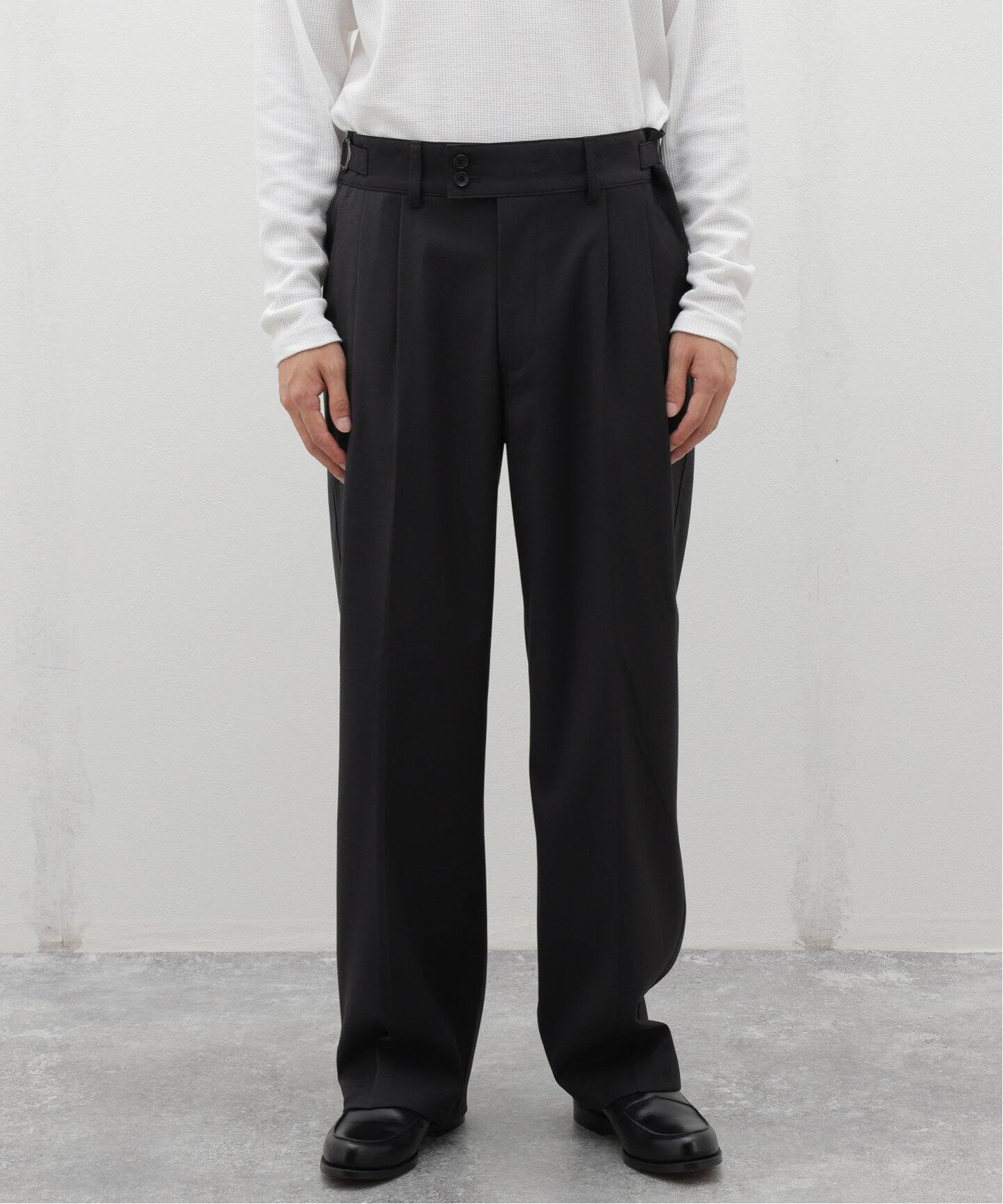 ANOTHER OFFICE SANTIAGO SLACKS スラックス パンツ ANOTHER OFFICE / Santiago Slacks BLACK – CASDAY / キャスデイ