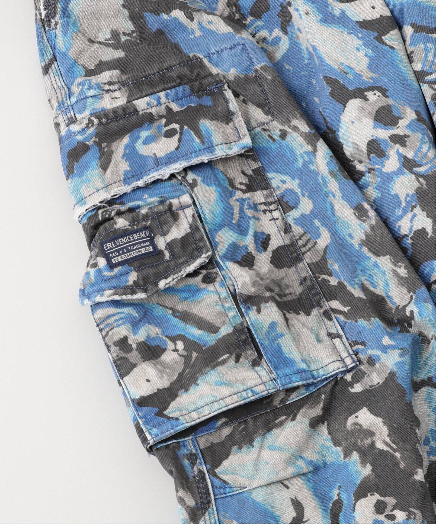 ERL / イーアールエル】UNISEX SKULL CARGO PANTS WOVEN（カーゴパンツ 