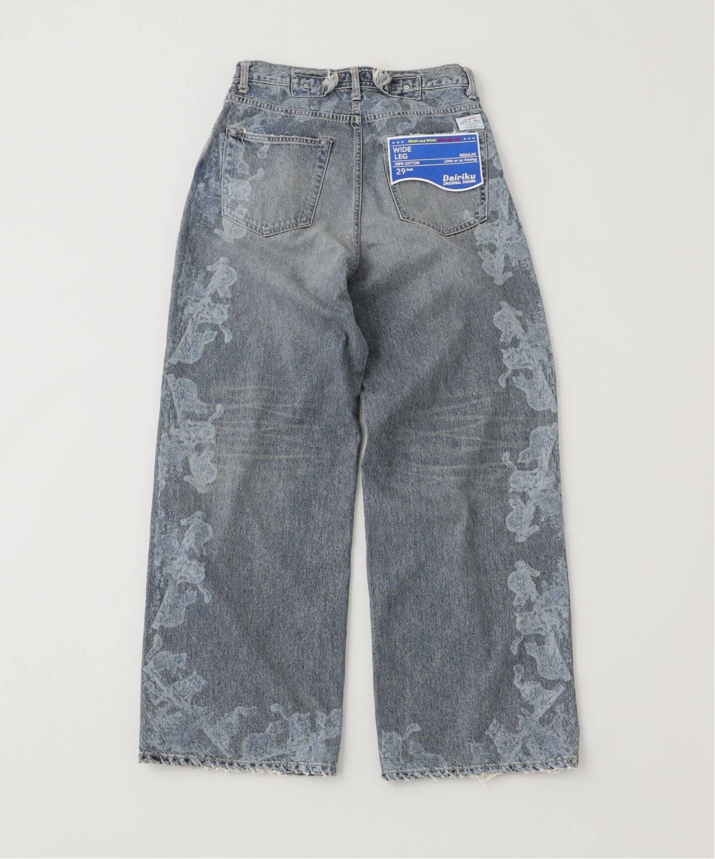 DAIRIKU / ダイリク】CatPrinted Vintage Wide Denim（デニムパンツ 
