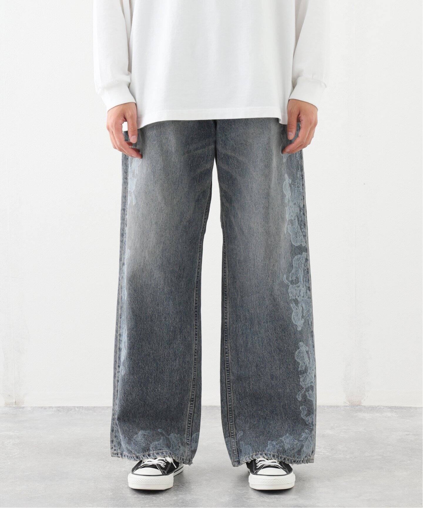 DAIRIKU / ダイリク】CatPrinted Vintage Wide Denim（デニムパンツ 