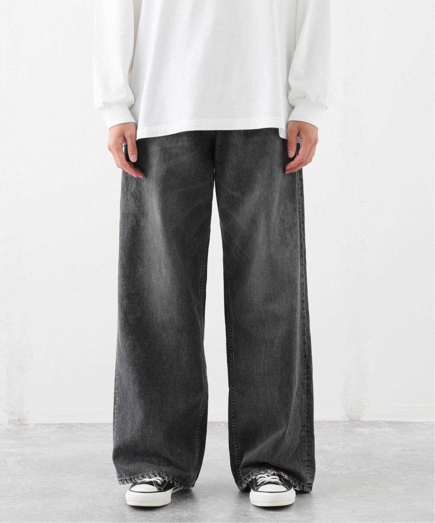 DAIRIKU Wide Vintage Denim Pants Black