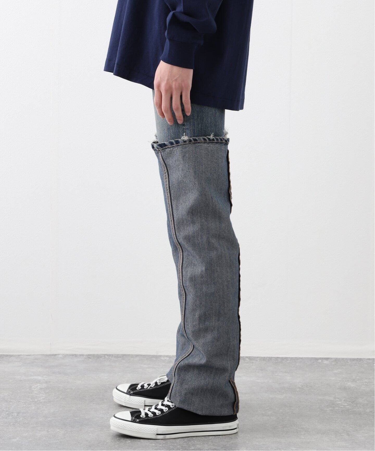パンツ DAIRIKU 24AW Super Long Lame Denim Pants DAIRIKU / ダイリク】Super Long Lame Denim Pants（デニムパンツ