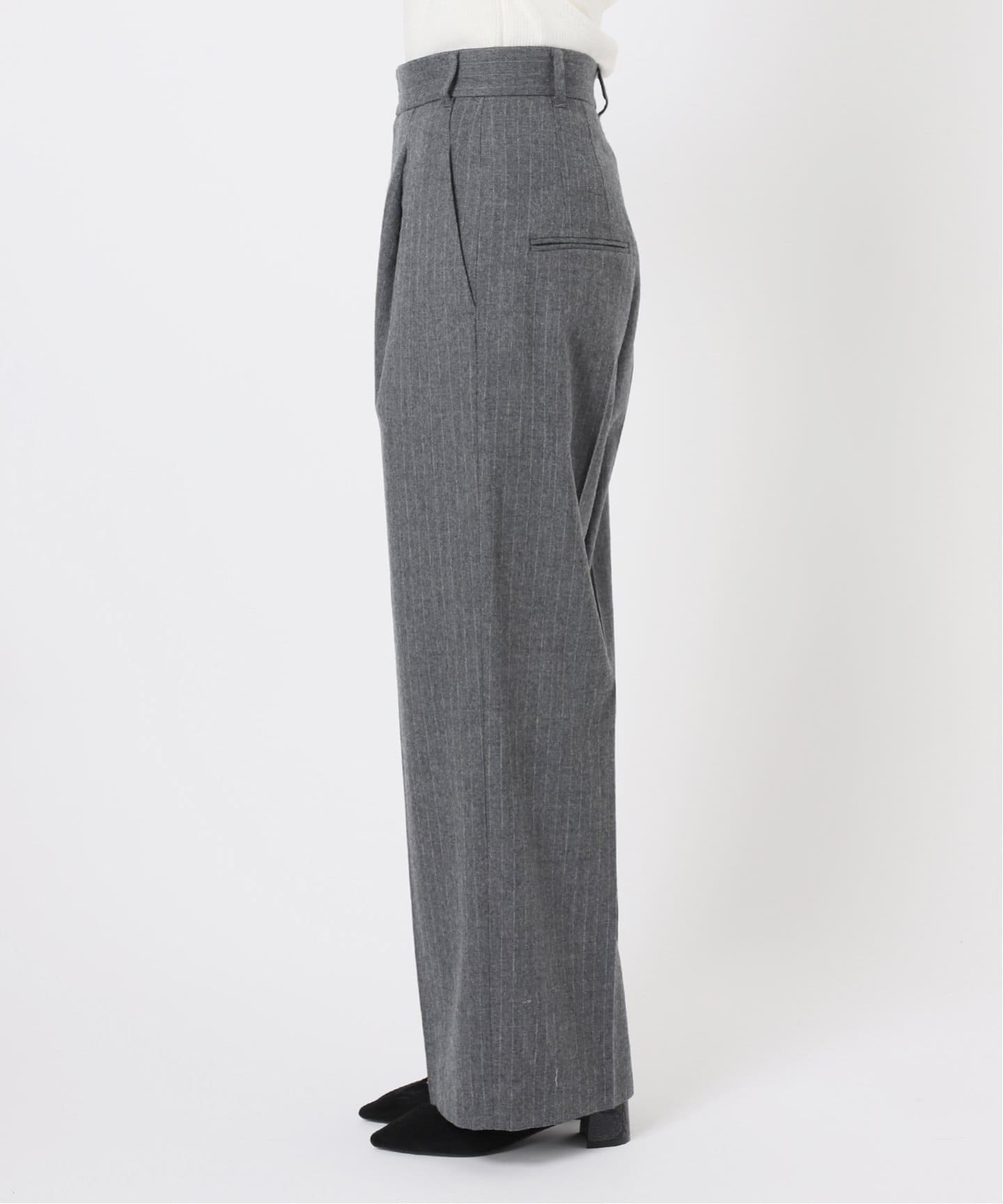 Sプラス サイドストライプ カジュアルパンツ エスプラス グレー サイドストライプパンツ L