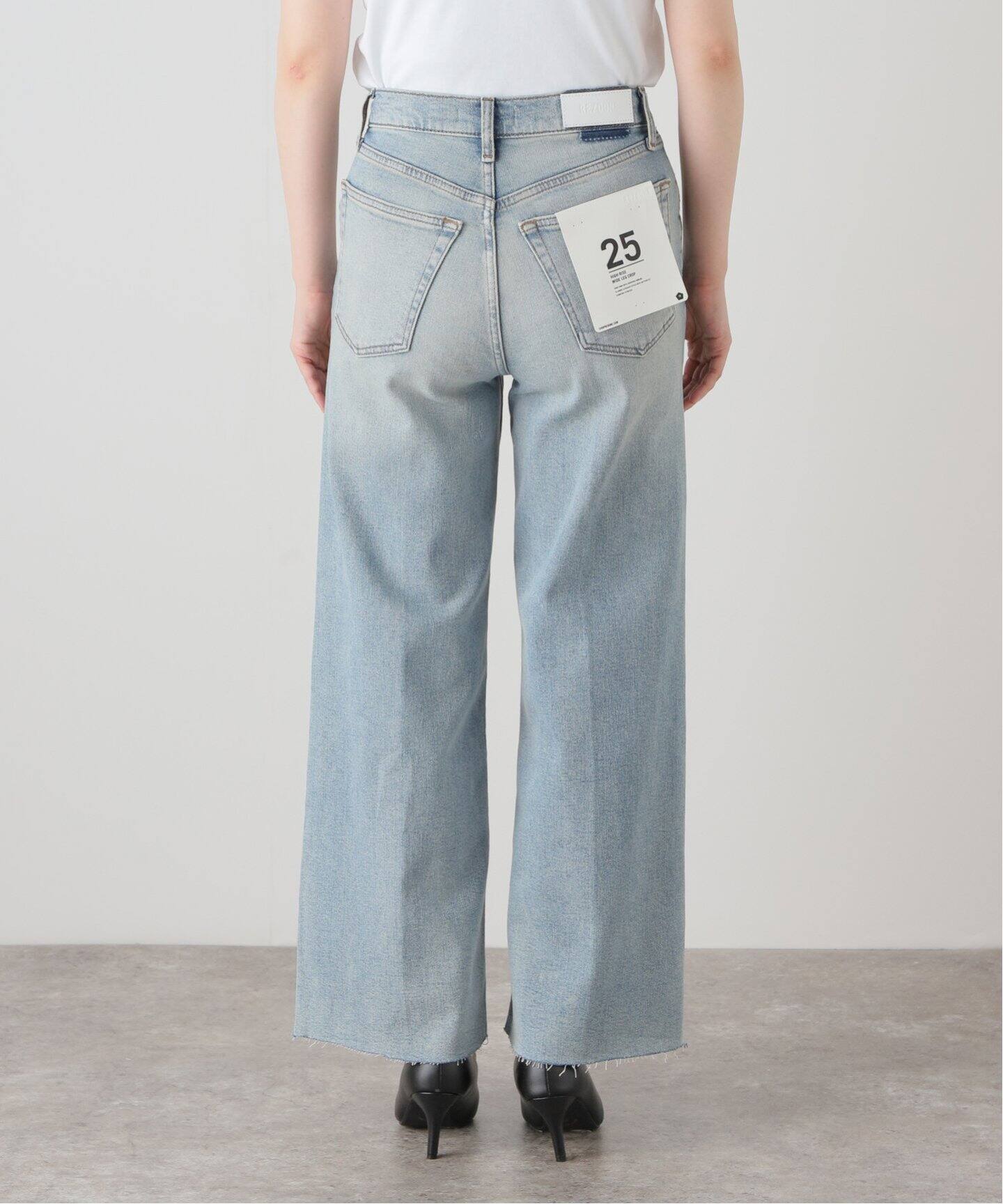 RE/DONE/リダン】HIGH RISE WIDE LEG CROP：デニム（デニムパンツ  
