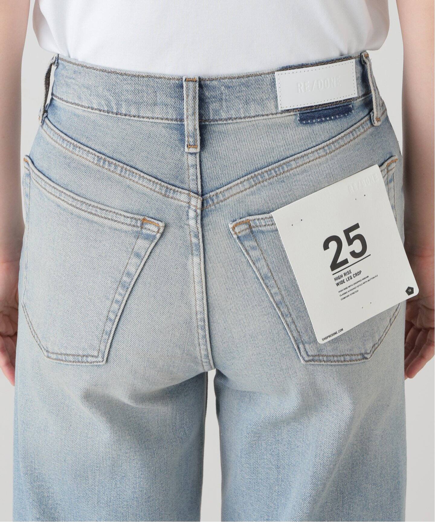 RE/DONE/リダン】HIGH RISE WIDE LEG CROP：デニム（デニムパンツ  