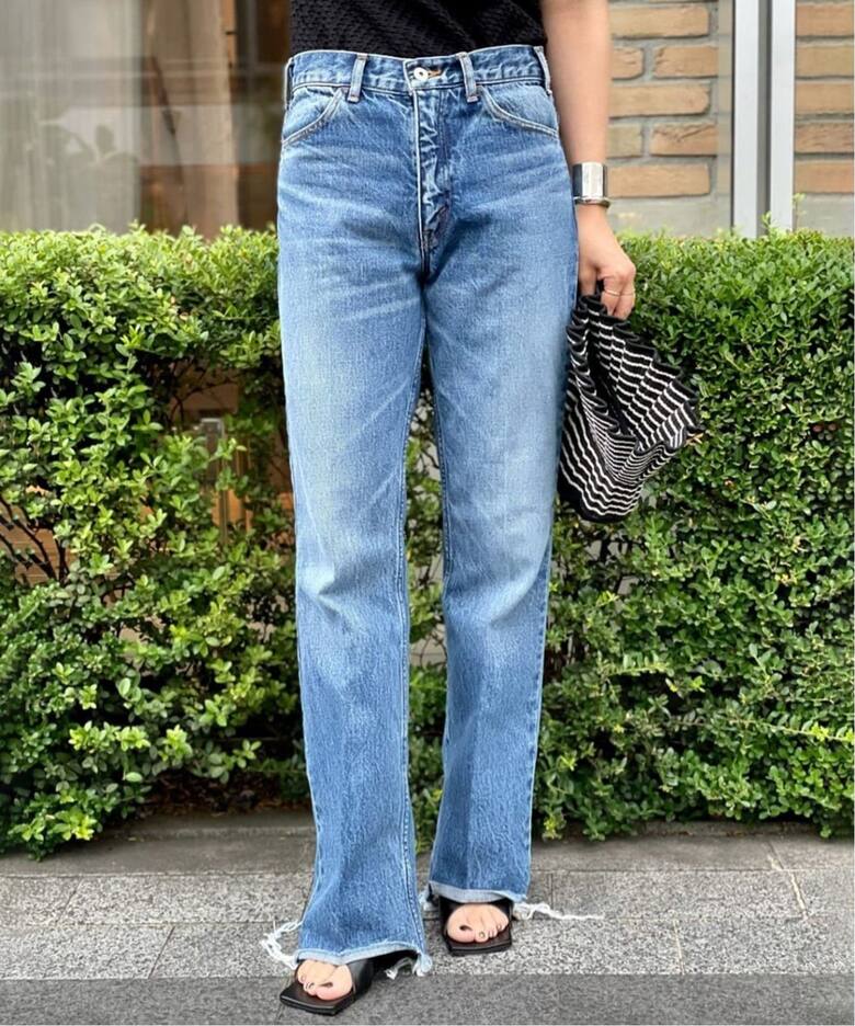 追加2》【INSCRIRE /アンスクリア】002 Flare Denim：デニム（デニム  