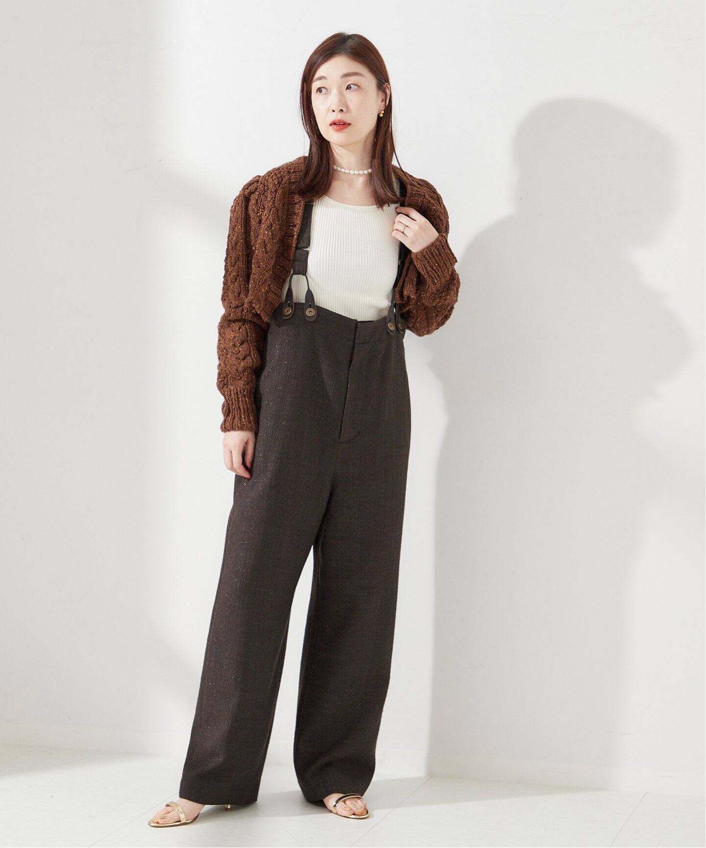 Uhr/ウーア】Glitter Tweed Over Pants：パンツ（スラックス 