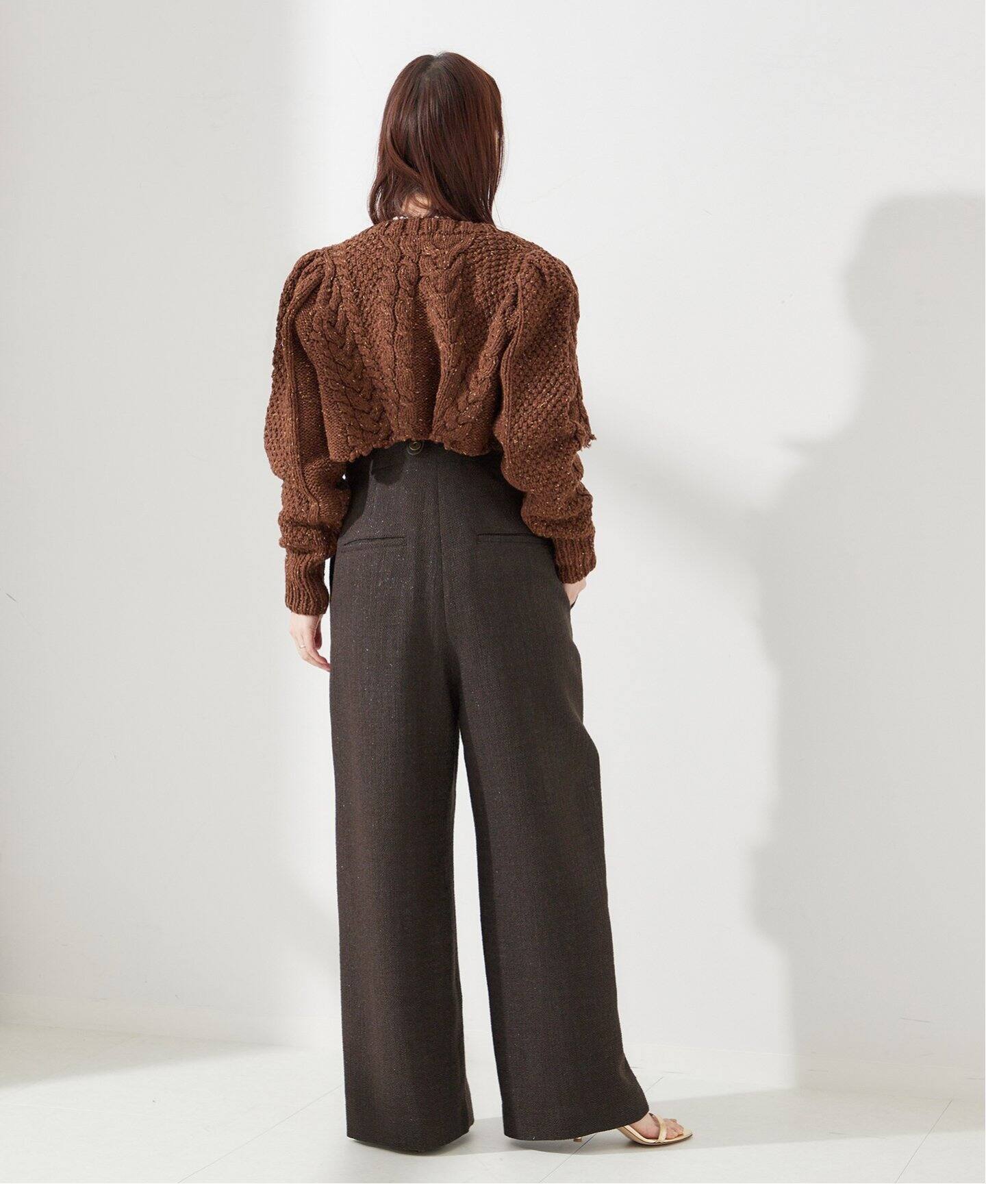 Uhr/ウーア】Glitter Tweed Over Pants：パンツ（スラックス 