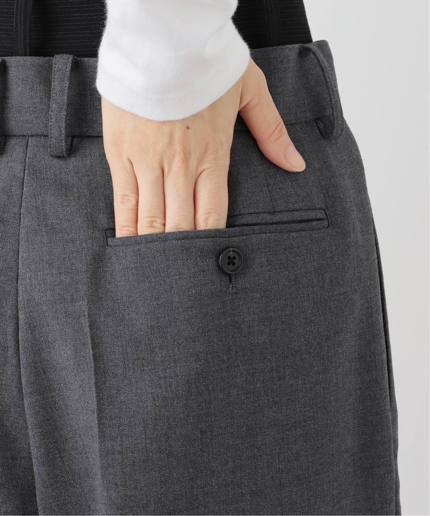 INSCRIRE /アンスクリア】Wool Double Belt Pants：パンツ（スラックス 