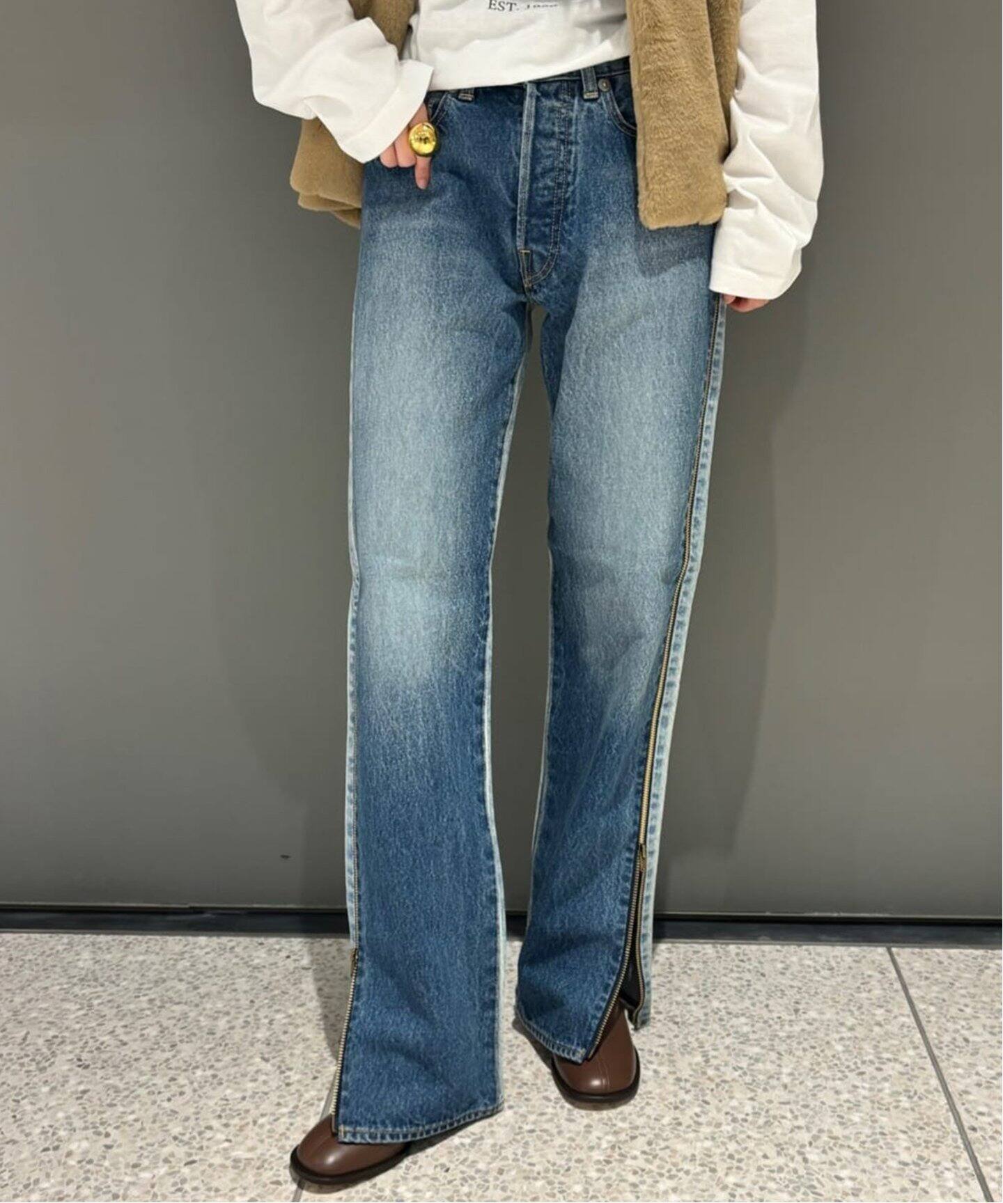 INSCRIRE /アンスクリア】Side Zip Denim：デニム（デニムパンツ 
