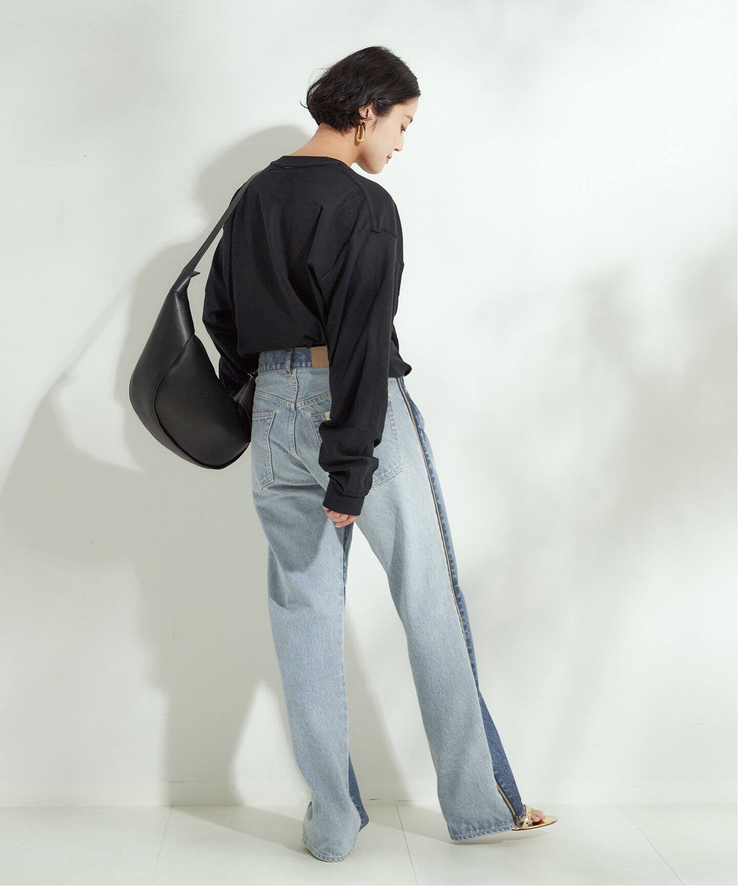 INSCRIRE /アンスクリア】Side Zip Denim：デニム（デニムパンツ 