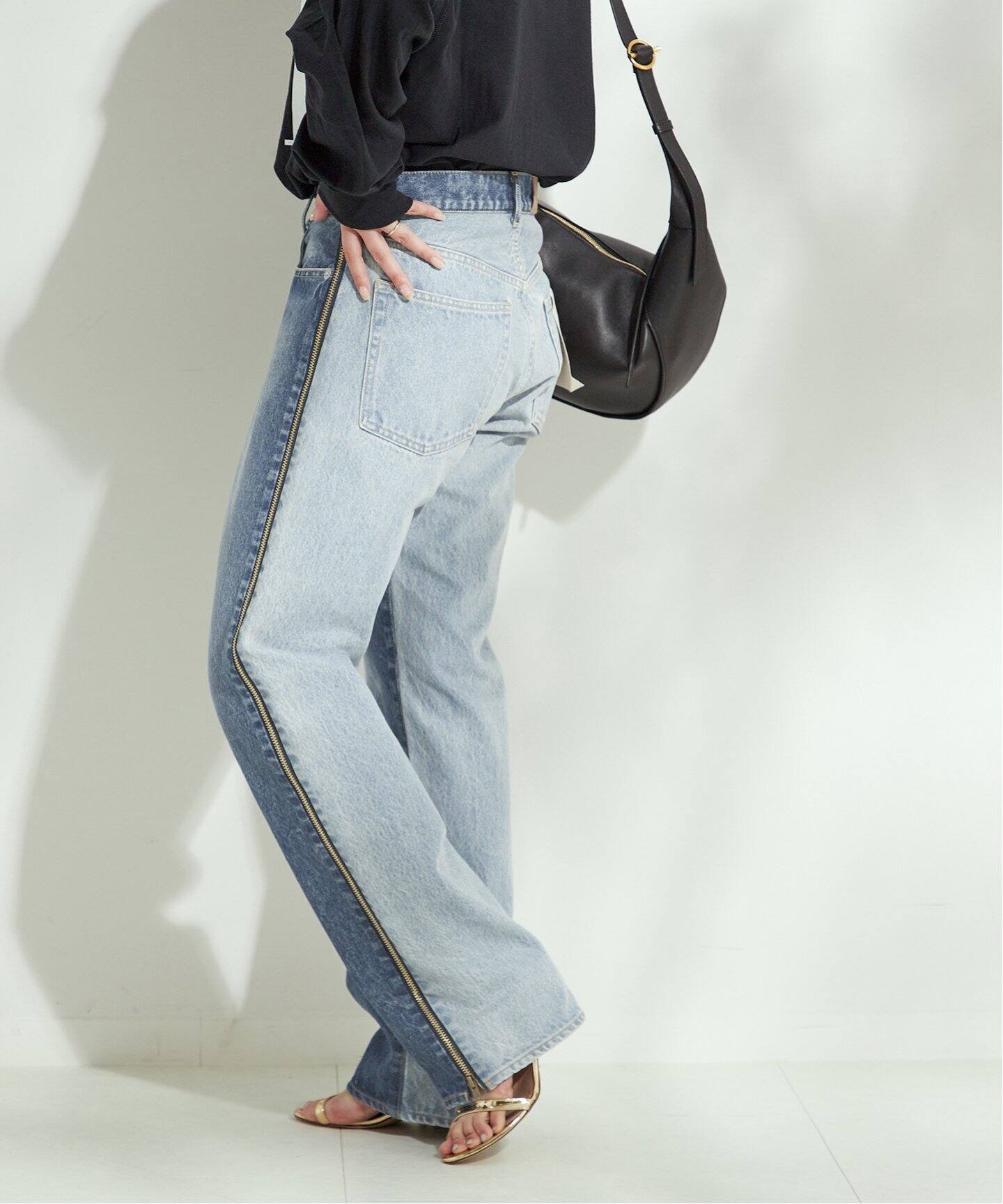 INSCRIRE /アンスクリア】Side Zip Denim：デニム（デニムパンツ 