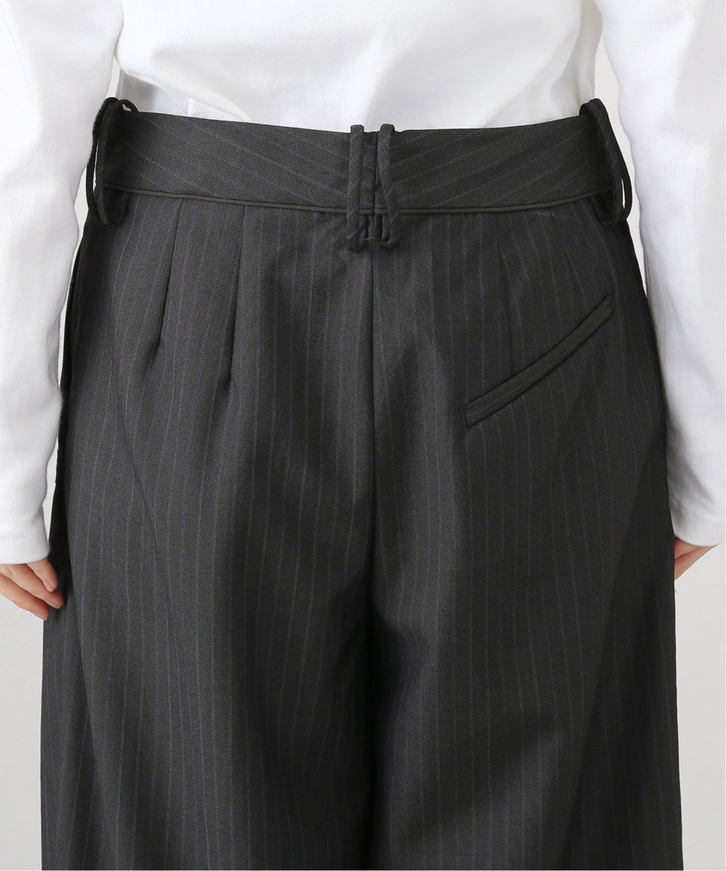 ガニー GANNI GANNI パンツ WASHED COTTON CANVAS DRAW STRING