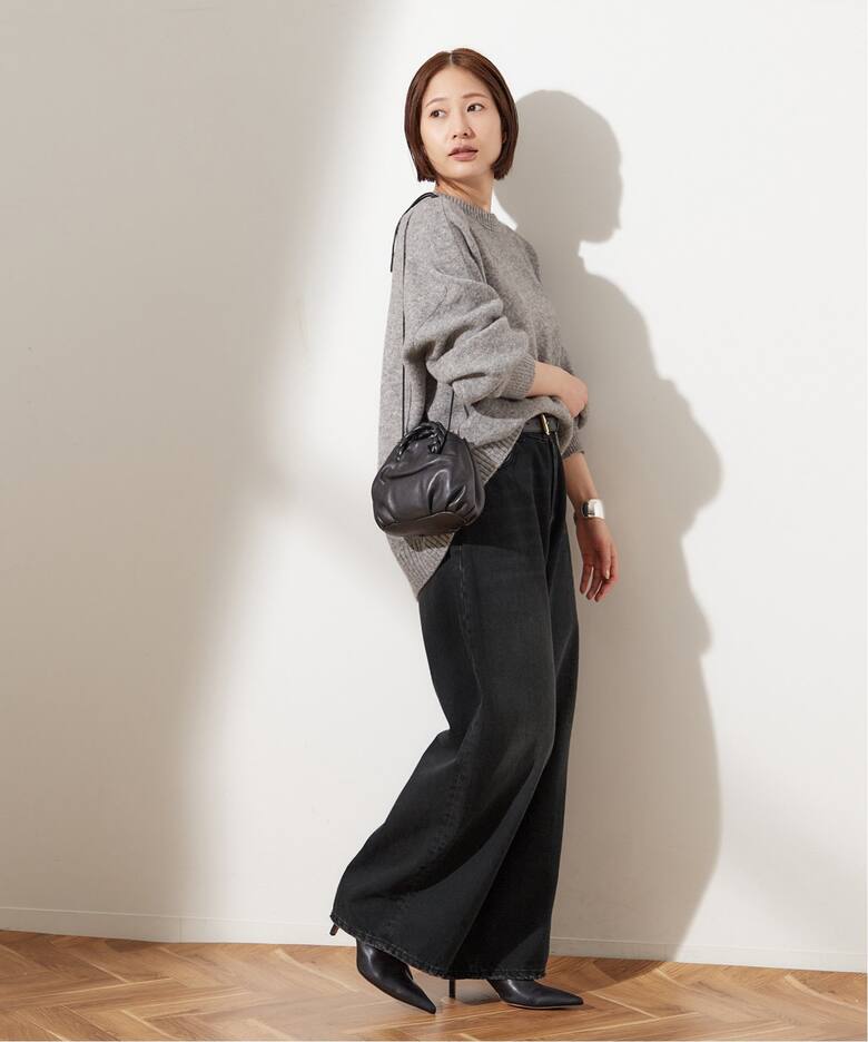 追加3》【HAIKURE/ハイクル】BETHANY MID BLACK asian fit：デニム  