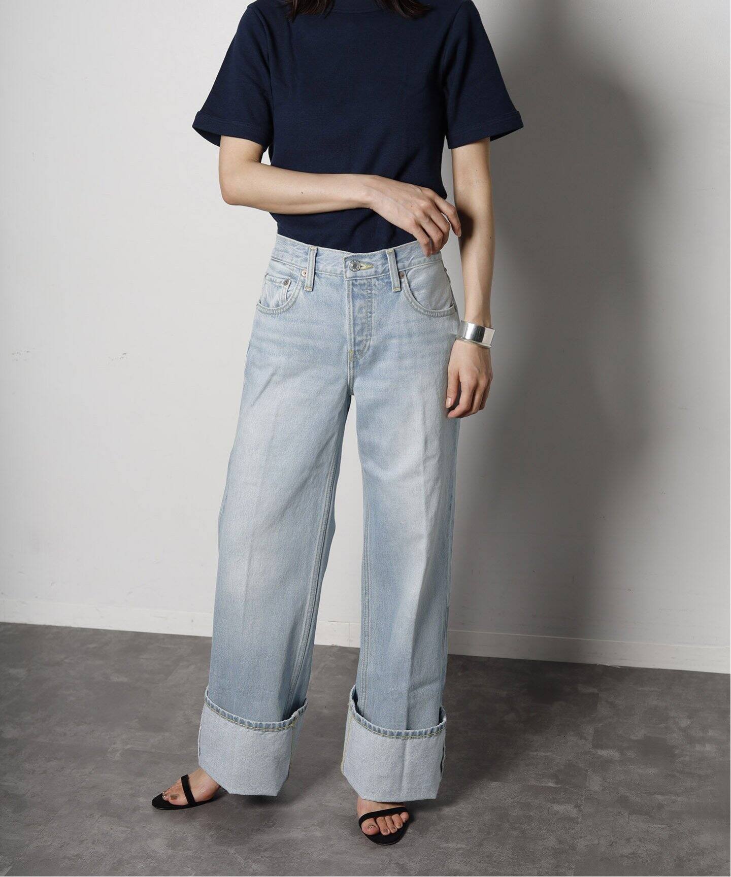 RE/DONE/リダン】MID RISE WIDE LEG：デニム（デニムパンツ・ジーンズ  