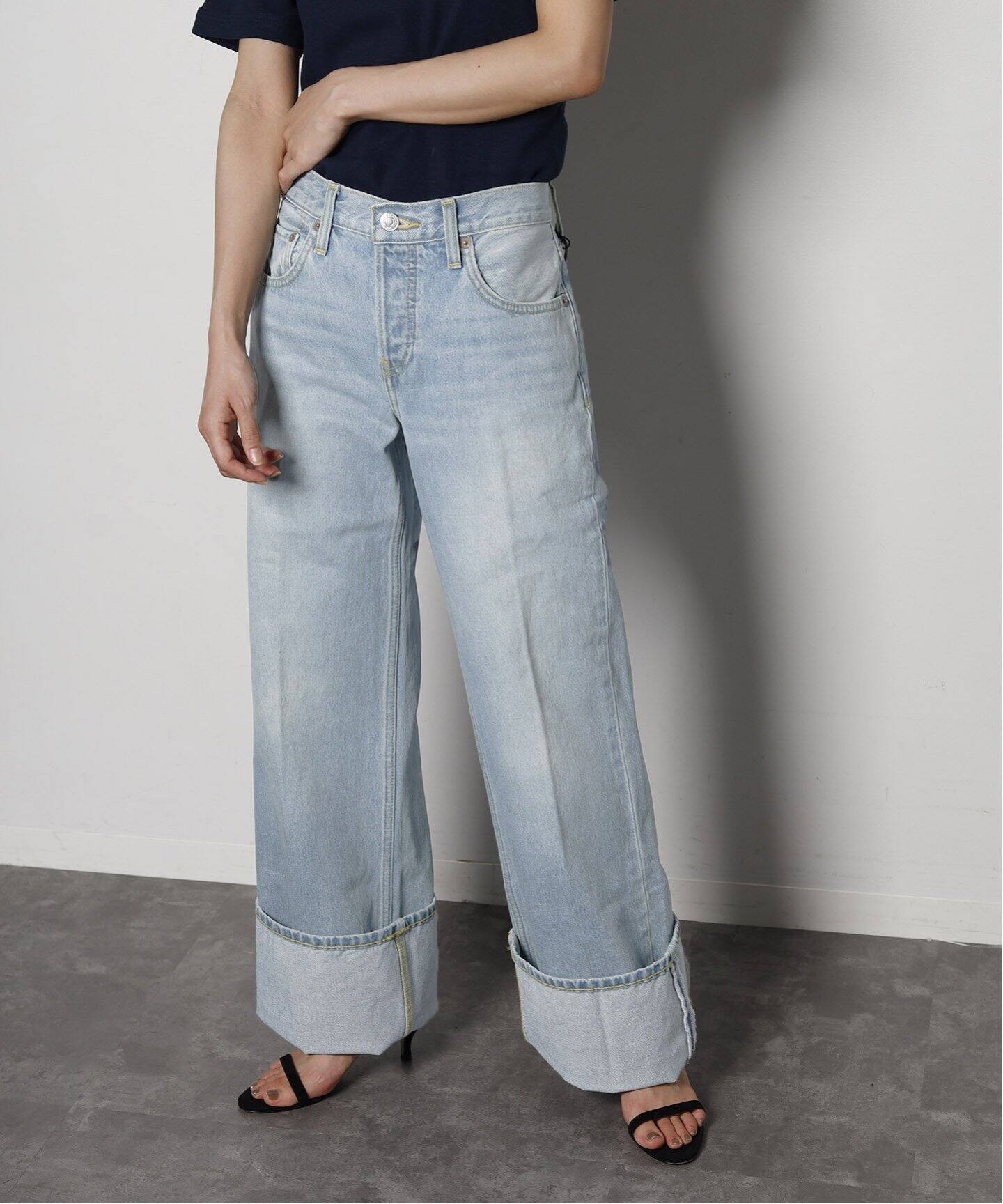 RE/DONE/リダン】MID RISE WIDE LEG：デニム（デニムパンツ・ジーンズ  